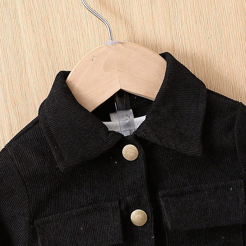 Long Sleeve Solid Color Coat Trousers Suit