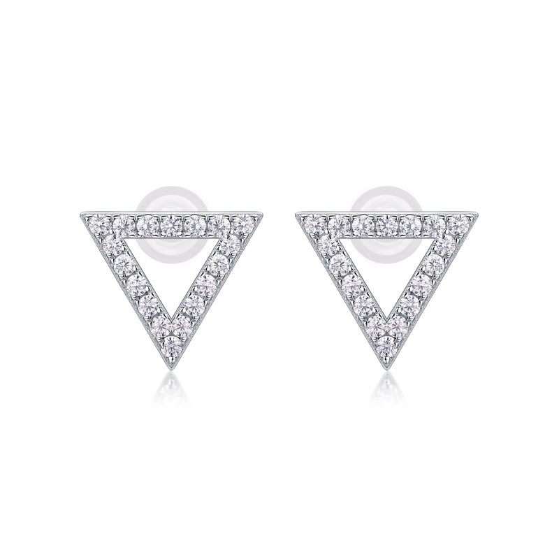 Unique - Set With Moissanite S925 Sterling Silver And Platinum-plated Stud Earrings, Fashionable, Trendy And Affordable Jewelry
