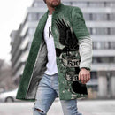 Casual Coat Woolen Printed Fashionable Jacket Men