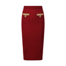 Fashionable Knitted Sequin Bead Tup Cardigan Coat Package Hip Skirt