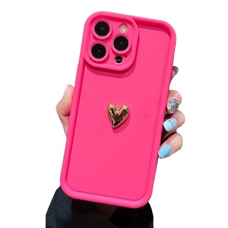 Coque de téléphone tout compris Golden Love avec galvanoplastie tridimensionnelle givrée
