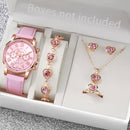 Women's Simple Belt Watch Love Jewelry Gift Suit