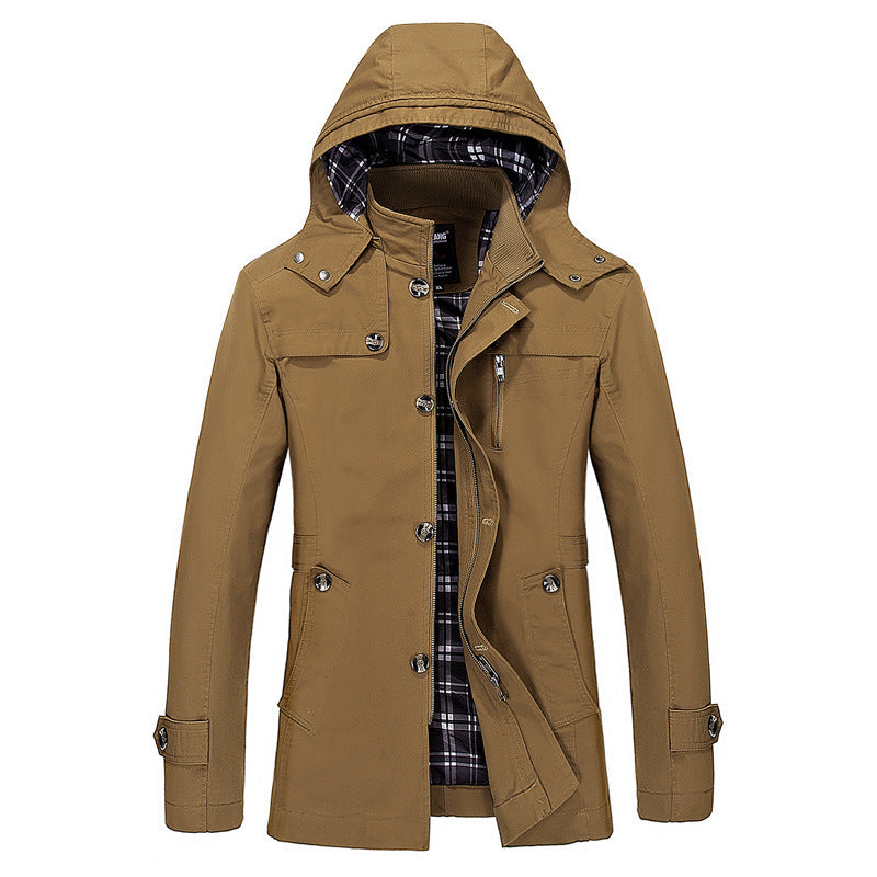 Frühling und Herbst Neue Jacke Herren Trenchcoat