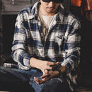 Chemise à carreaux rétro à manches longues pour homme, ample et polyvalente