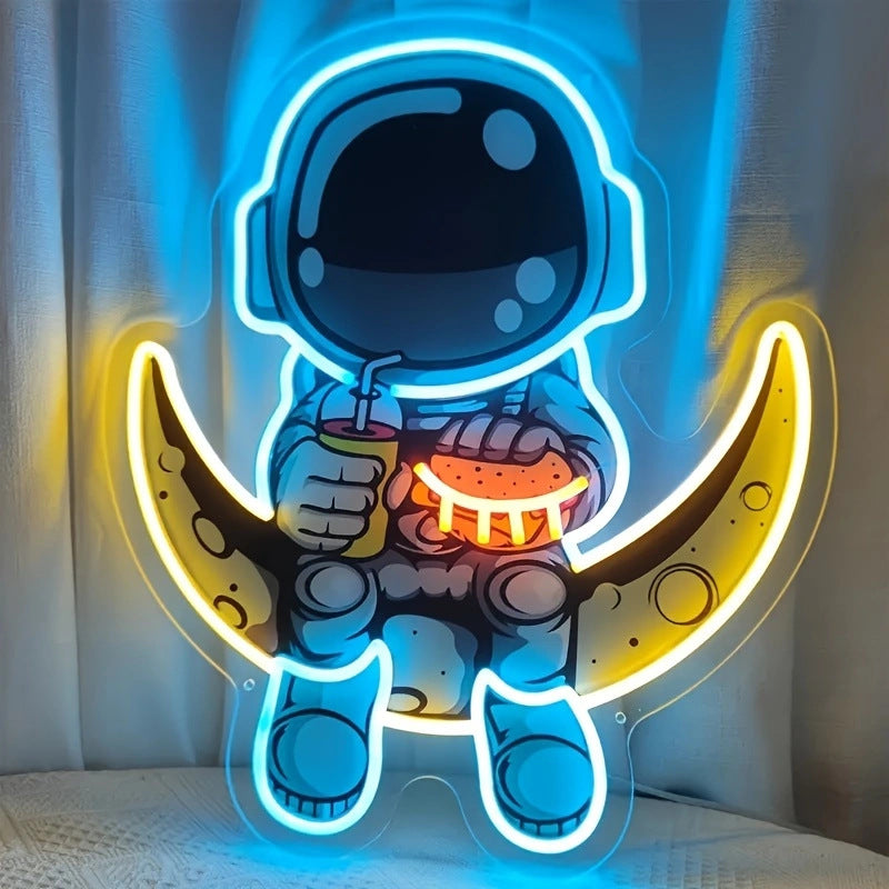 Astronaut Lamp Wall Mounted Ed Neon Light