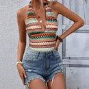 Women's Printed Halter Sleeveless Vest