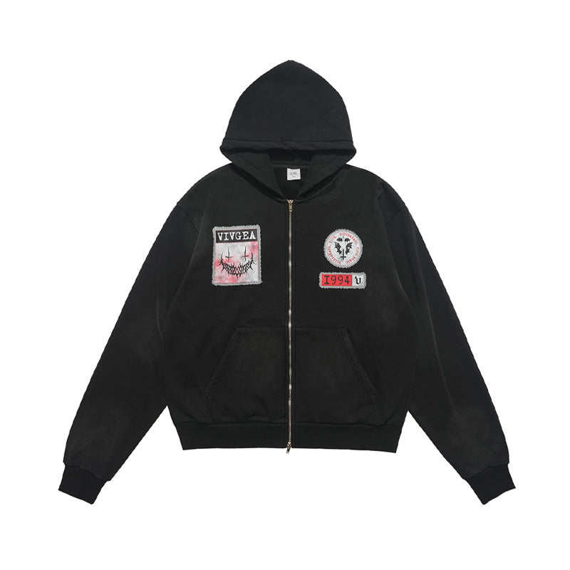 Fleecegefütterter Pullover mit Doppelreißverschluss für Herren und Damen im Wintermantel