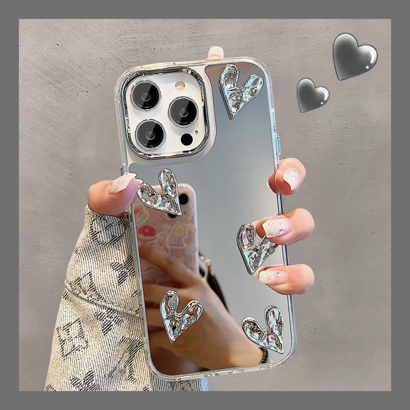 Coque de téléphone portable en forme de cœur tridimensionnelle plissée par galvanoplastie