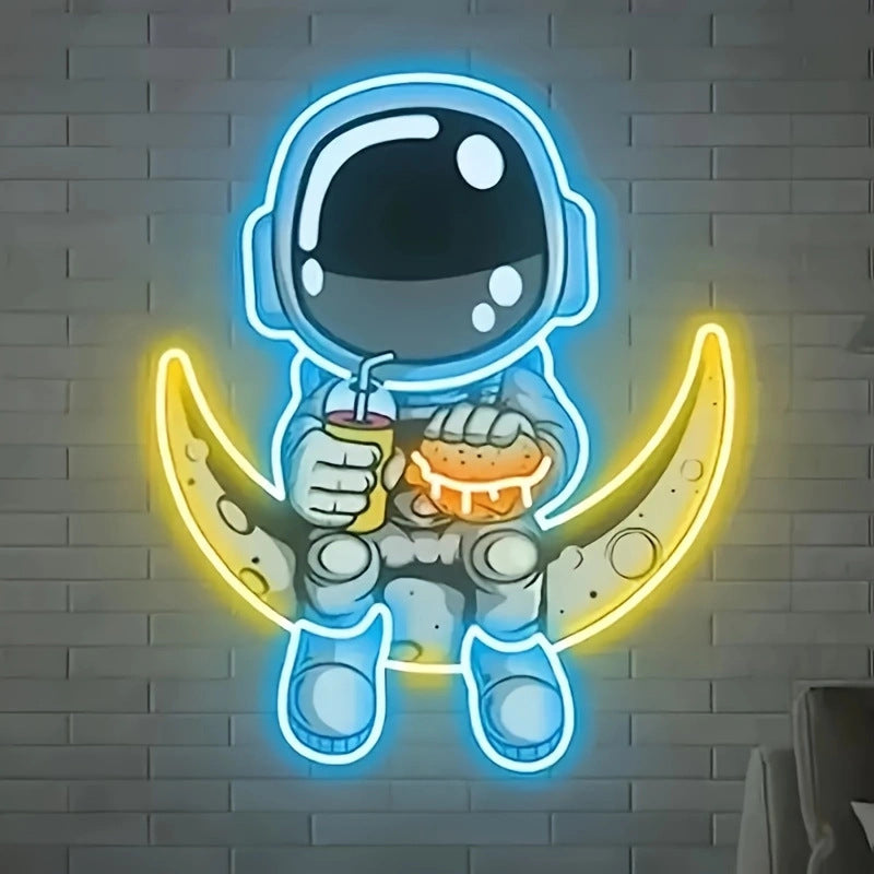 Astronaut Lamp Wall Mounted Ed Neon Light