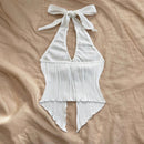 Casual Lace Up Metal Buckle Fit Asymmetric Hem Vest