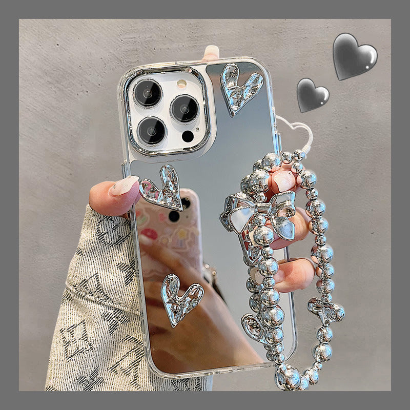 Coque de téléphone portable en forme de cœur tridimensionnelle plissée par galvanoplastie