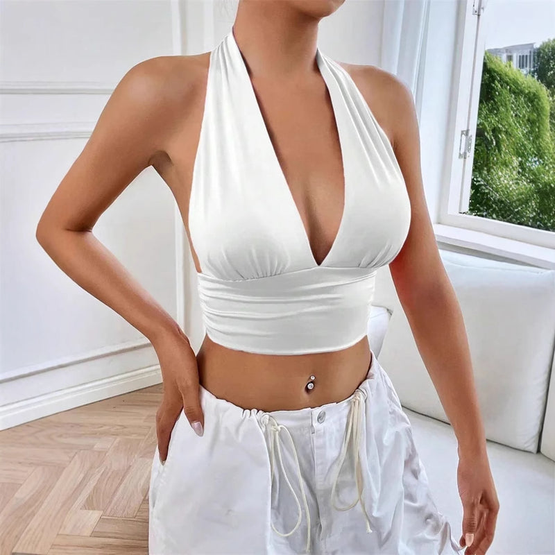 Women's Fashion Summer Backless Hollow-out Top