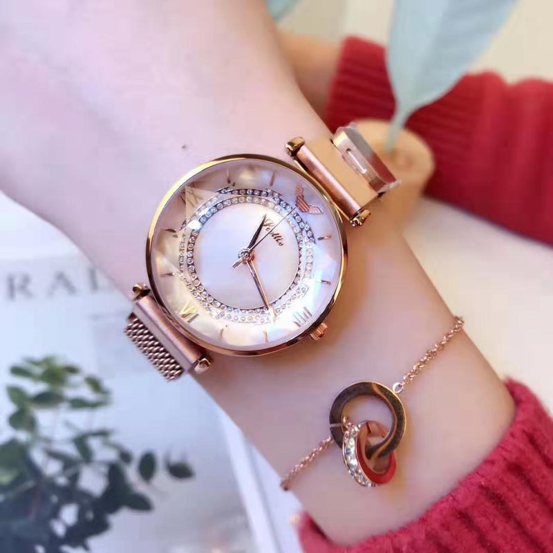 Women's Waterproof Magnetic Mesh Strap Watch
