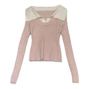 Fake Two Pieces Slim-Fit Kurzarm-Pullover-Hemd