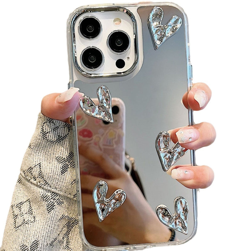 Coque de téléphone portable en forme de cœur tridimensionnelle plissée par galvanoplastie