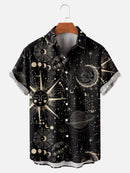 Casual 3D Digital Print Vintage Beach Shirt Men