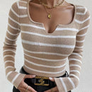 Casual Slim-fit Long-sleeved Knitted Top