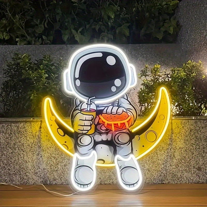 Astronaut Lamp Wall Mounted Ed Neon Light