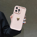 Coque de téléphone tout compris Golden Love avec galvanoplastie tridimensionnelle givrée