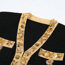 Fashionable Knitted Sequin Bead Tup Cardigan Coat Package Hip Skirt