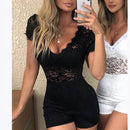 Summer New V-neck Sexy Hollow-out Slim Lace Women's Jumpsuit