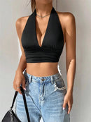 Women's Fashion Summer Backless Hollow-out Top
