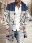 Casual Coat Woolen Printed Fashionable Jacket Men