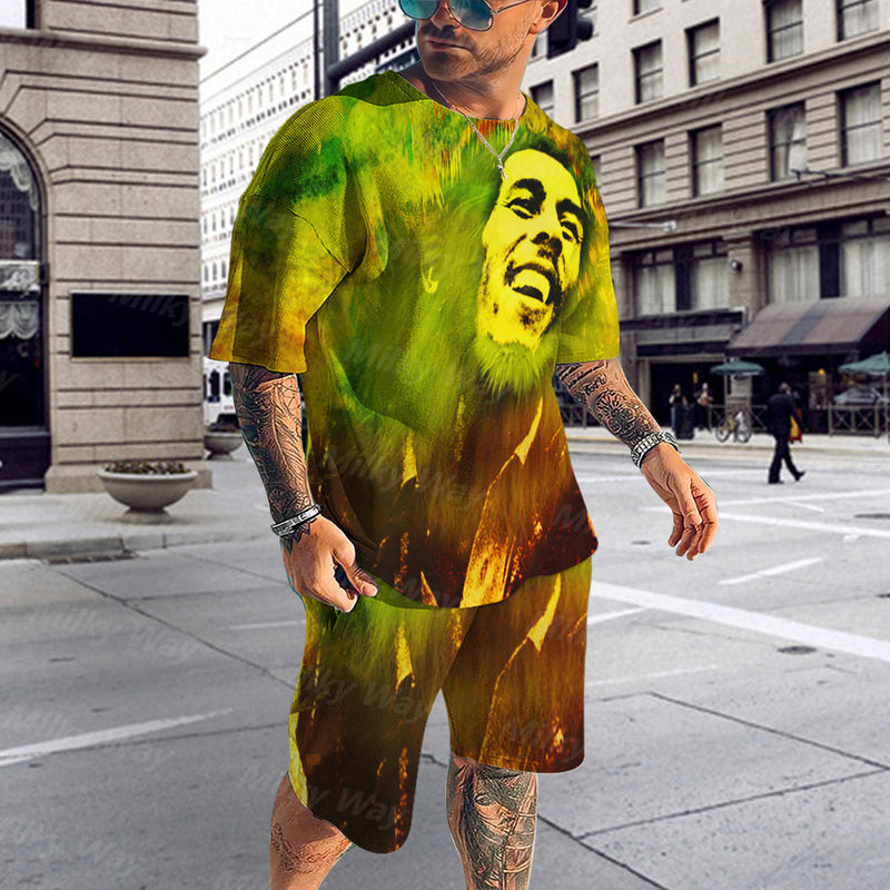 Herren 3D Digitaldruck Casual Outfit Top Shorts