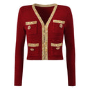 Fashionable Knitted Sequin Bead Tup Cardigan Coat Package Hip Skirt