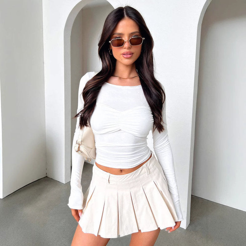 Simple And Comfortable Solid Color Underwear Outer Wear Design Tight Pullover Long Sleeve