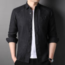 Cardigan en lin pur pour homme, nouveau manteau à manches longues, printemps et été