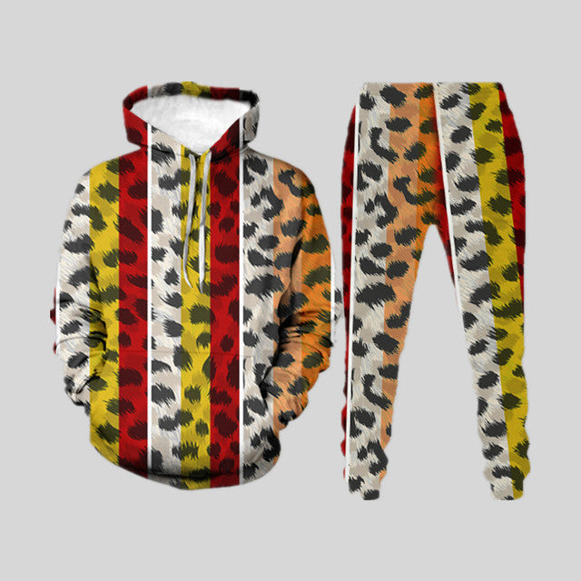 Herren 3D Digitaldruck Lose Pullover Pullover Hosenanzug