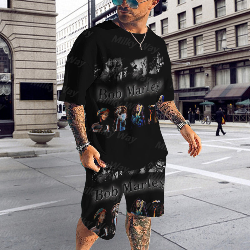 Herren 3D Digitaldruck Casual Outfit Top Shorts