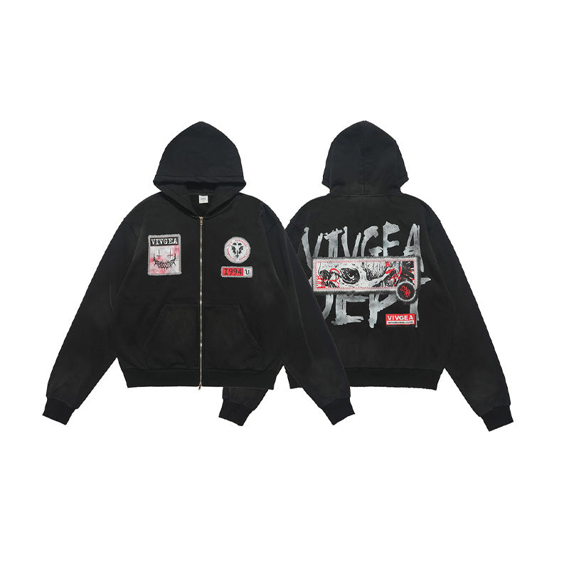 Fleecegefütterter Pullover mit Doppelreißverschluss für Herren und Damen im Wintermantel