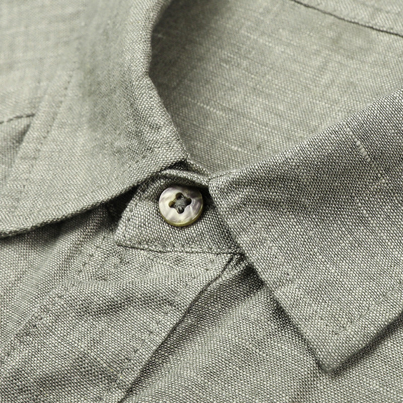 Cardigan en lin pur pour homme, nouveau manteau à manches longues, printemps et été