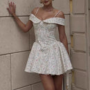 Summer New Floral French Court Sweet Spaghetti-strap Dress