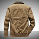 Herrenjacke Herbst und Winter Fleecegefütterte gepolsterte Overallsjacke