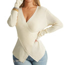 Neu Unregelmäßigen Kreuz Pullover Frauen Chic Top Pullover