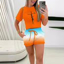 Fashion Personality Women's Lace-up Shorts Suit