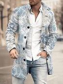 Casual Coat Woolen Printed Fashionable Jacket Men
