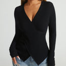 Neu Unregelmäßigen Kreuz Pullover Frauen Chic Top Pullover