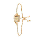 Pulling Rope Design Small Square Diamond Bracelet Watch