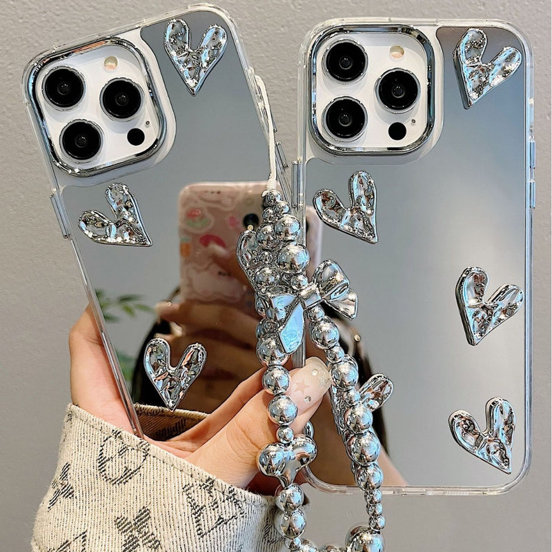 Coque de téléphone portable en forme de cœur tridimensionnelle plissée par galvanoplastie