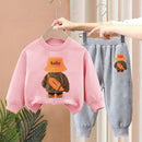 Boys Spring New Children's Autumn Leisure Sports Sweater Medium And Small Two-piece Suit Fashion
