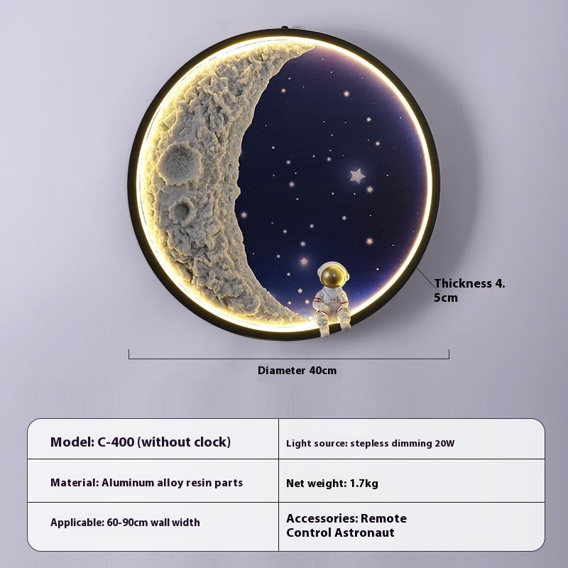 Wohnzimmer Hintergrundwand Moderne minimalistische Mond Wandleuchte