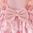 Girls' Two-color Lace Sleeve Baby's Gown