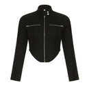 New Stand-up Collar Slim Fit Short Zipper Jacket