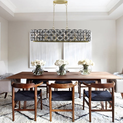 Modern Champagne Gold Oval Crystal Chandelier