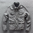 Men's Business Shirt Pocket Motorcycle Clothing Leather Jacket Coat