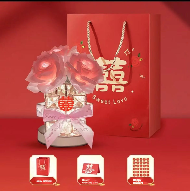 520 Gift Rose Cube Atmosphere Table Lamp